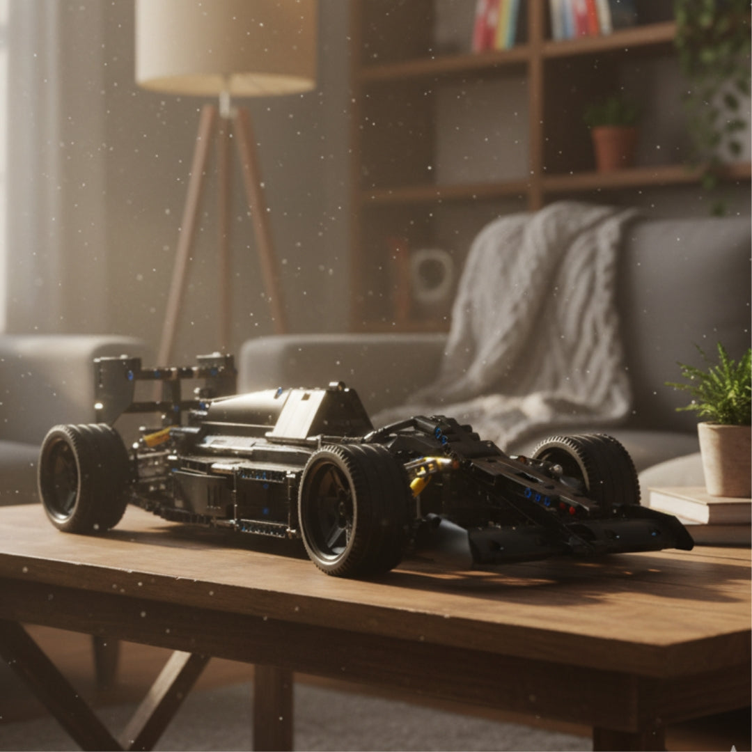 Carro de Corrida F1 Clássico Preto (1256 peças)