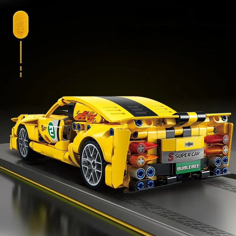 Carro Esportivo Amarelo de Corrida (451 Peças)