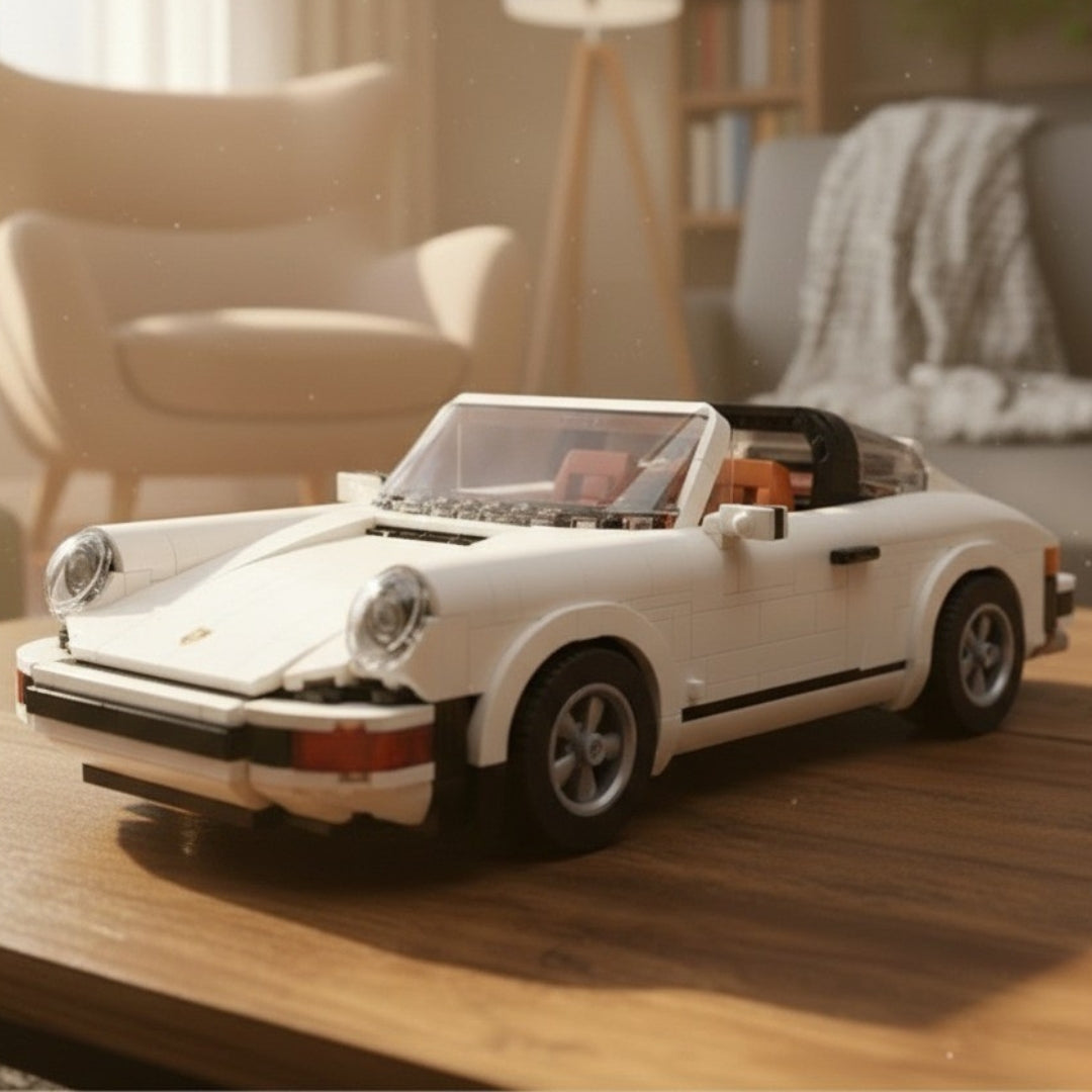 Carro Retrô Conversível Branco (1458 peças)