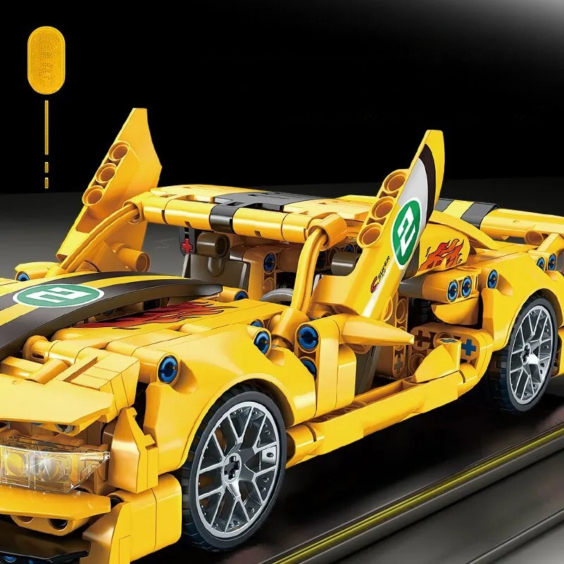 Carro Esportivo Amarelo de Corrida (451 Peças)