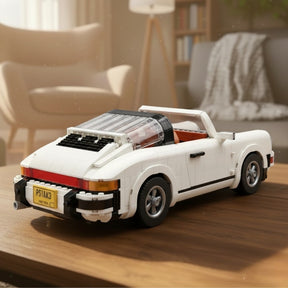 Carro Retrô Conversível Branco (1458 peças)