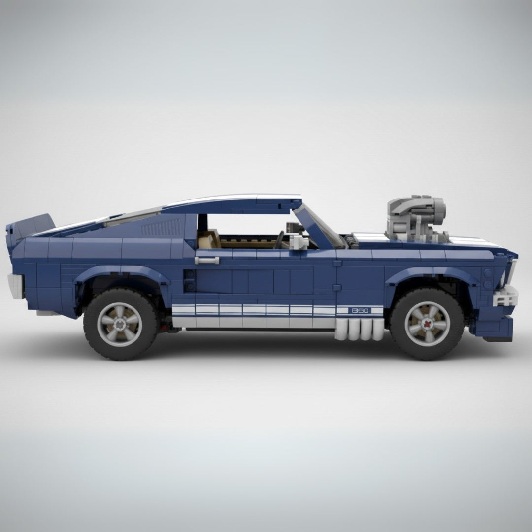 Carro Muscle Car Clássico Azul (1471 peças)