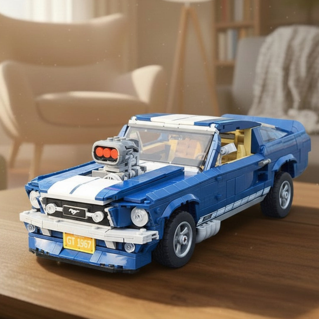 Carro Muscle Car Clássico Azul (1471 peças)