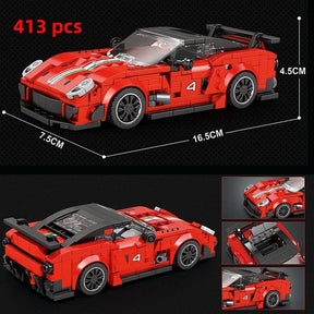 Cidade velocidade campeão carro técnico esportes carro de corrida veículo racer moc blocos de construção brinquedos educativos para crianças meninos presente