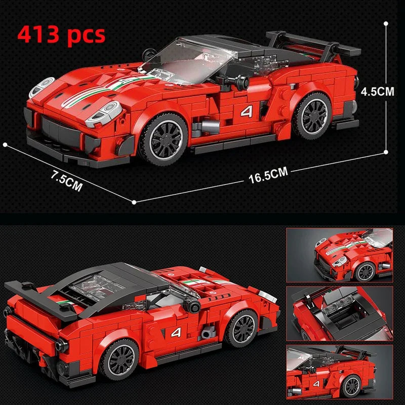 Cidade velocidade campeão carro técnico esportes carro de corrida veículo racer moc blocos de construção brinquedos educativos para crianças meninos presente