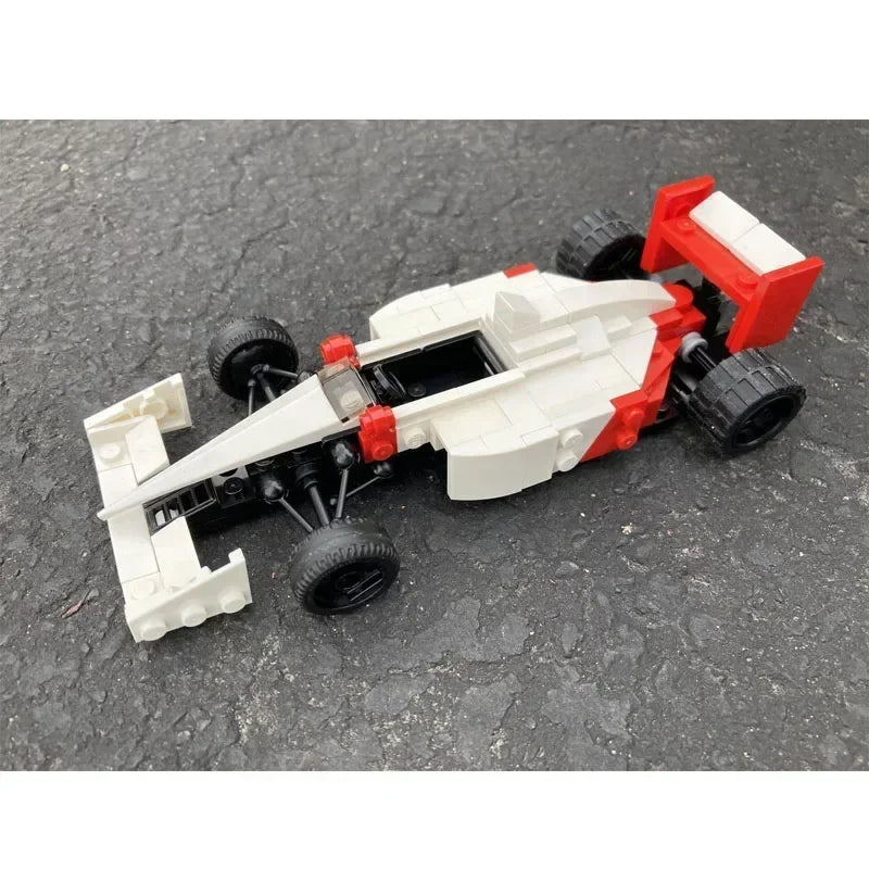 MOC-43077 Formula1:27 Conjunto de carro de corrida clássico emenda bloco de construção modelo 159 peças de bloco de construção crianças brinquedo de aniversário presente