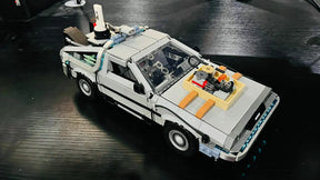 De volta para o futuro máquina do tempo deLorean modelo blocos de construção montagem infantil brinquedo presente do menino