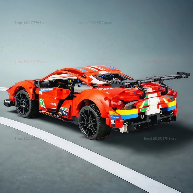 Técnico 488 GTE 1684 peças Réplica de carro de corrida 42125 Kit de construção de modelo MOC GT Carro desportivo Presente de aniversário para adultos Brinquedos colecionáveis