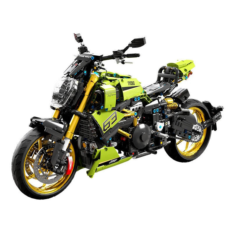 High Tech Rapid Racing Moto Locomotiva Building Block para Boy, Moc Modular Brick Model, Motocicleta City Sports Toy, presente para Boy, 1:5, T4021