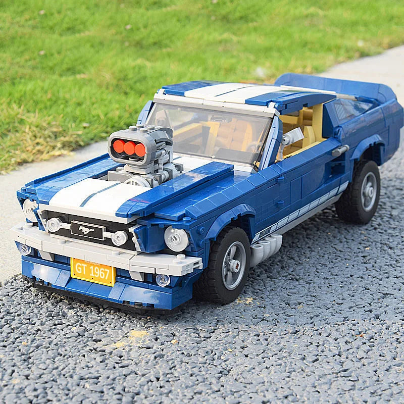Moc 1471 pçs tecnologia ford mustangs esportes modelo de carro de corrida supercar blocos de construção tijolos diy festival festa presentes