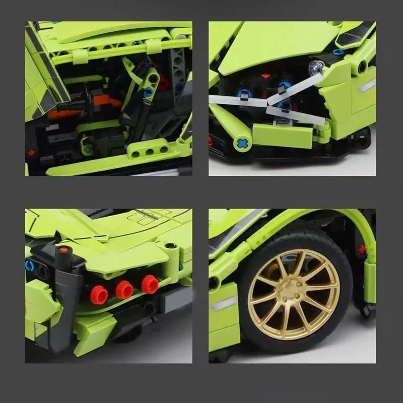 1280 pçs técnico 1:14 sian lambo super esportes blocos de construção carro moc cidade velocidade veículo montar tijolos brinquedos para crianças meninos