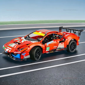 Técnico 488 GTE 1684 peças Réplica de carro de corrida 42125 Kit de construção de modelo MOC GT Carro desportivo Presente de aniversário para adultos Brinquedos colecionáveis