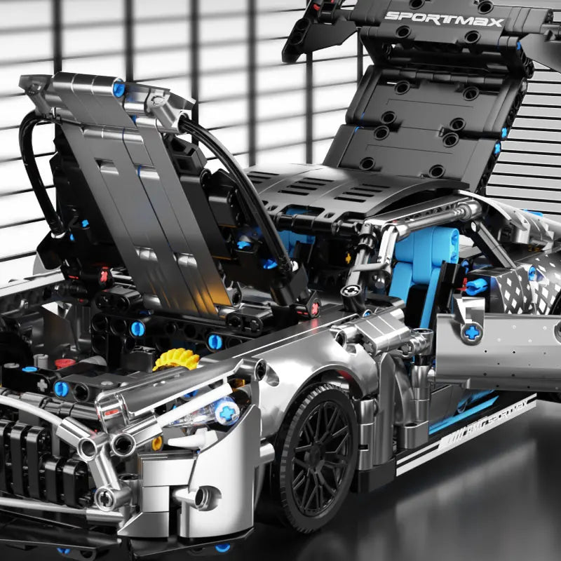 Conjunto de blocos de construção de carros de corrida em escala 1:14 Masondi - Kit de modelo de 1466 peças para meninos e adultos, presente de aniversário colecionável