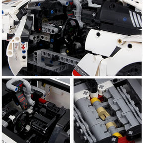 Novo 1580PCS Carro de controle remoto Conjunto de construção de carro de corrida esportivo técnico 1:10 com motor e kit de luz de LED Brinquedo para adultos