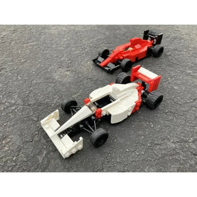 MOC-43077 Formula1:27 Conjunto de carro de corrida clássico emenda bloco de construção modelo 159 peças de bloco de construção crianças brinquedo de aniversário presente