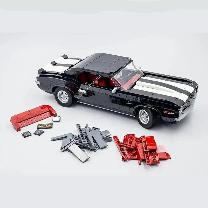 1456 pçs preto conjunto de carro vintage competição carro montagem adulto menino brinquedo aniversário presente natal compatível com 10304