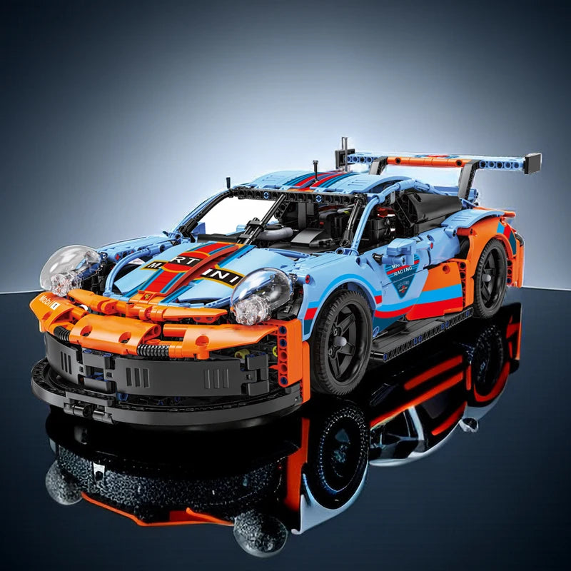 Moc rsr clássico super carros de corrida cidade super carro esportivo tijolos conjuntos de veículos brinquedos técnicos para crianças presentes aniversário