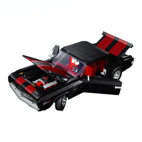 1456 pçs preto conjunto de carro vintage competição carro montagem adulto menino brinquedo aniversário presente natal compatível com 10304