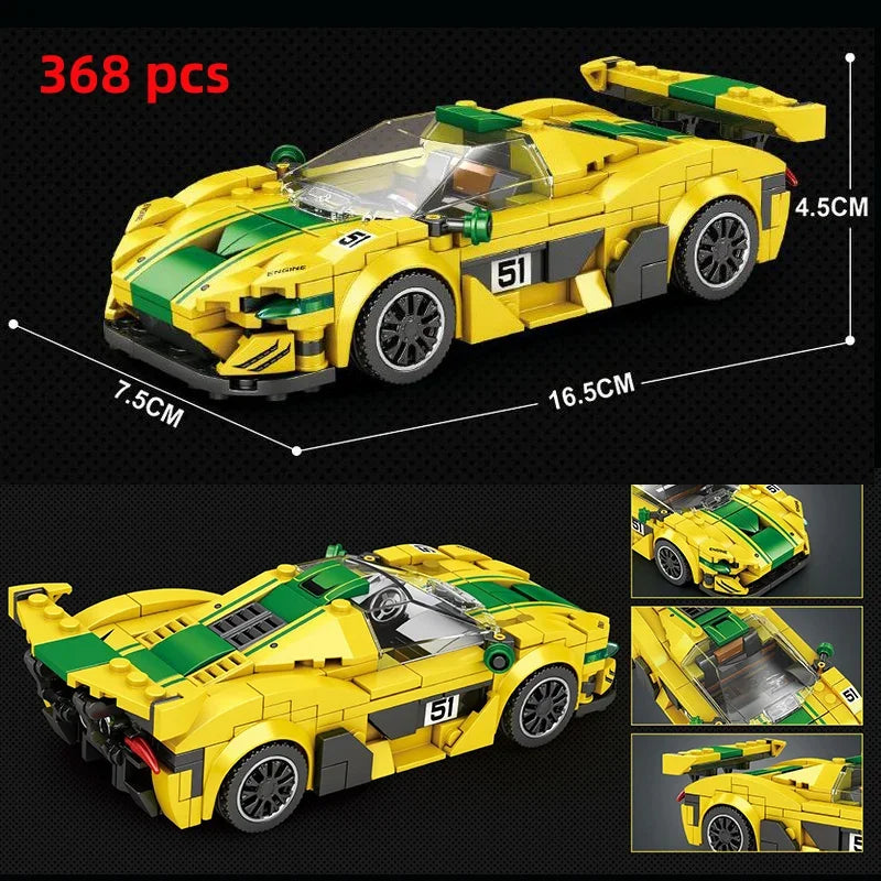 Cidade velocidade campeão carro técnico esportes carro de corrida veículo racer moc blocos de construção brinquedos educativos para crianças meninos presente