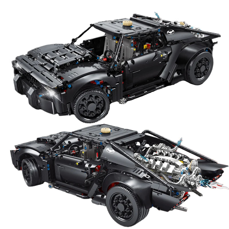 Técnico 42127 batmobile super esportes carro blocos de construção modelo moc conjunto de veículos de montagem de alta tecnologia meninos brinquedos presente para crianças
