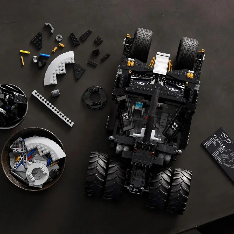 Black Sports Car Building Blocks, Tumbler Bricks Toy, Presente de aniversário, Natal, Compatível, 76240, 76023, 83663, 2049 Pcs