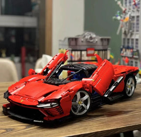 Novo técnico compatível ferraried daytona sp3 supercar blocos de construção modelo carro tijolos para adultos e criançaspresentes natal