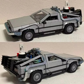 De volta para o futuro máquina do tempo deLorean modelo blocos de construção montagem infantil brinquedo presente do menino