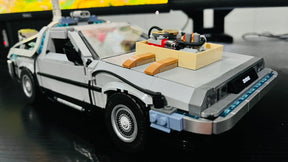 De volta para o futuro máquina do tempo deLorean modelo blocos de construção montagem infantil brinquedo presente do menino