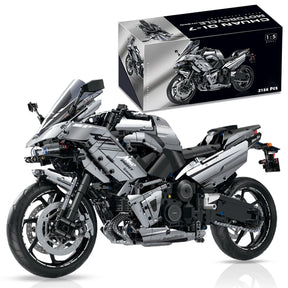 Novo 1:5 blocos de construção moto veículo corrida estrada moc tijolos brinquedos presentes natal para crianças meninos adulto 2156 pçs