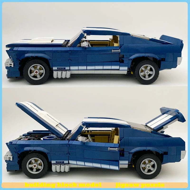 Moc 1471 pçs tecnologia ford mustangs esportes modelo de carro de corrida supercar blocos de construção tijolos diy festival festa presentes