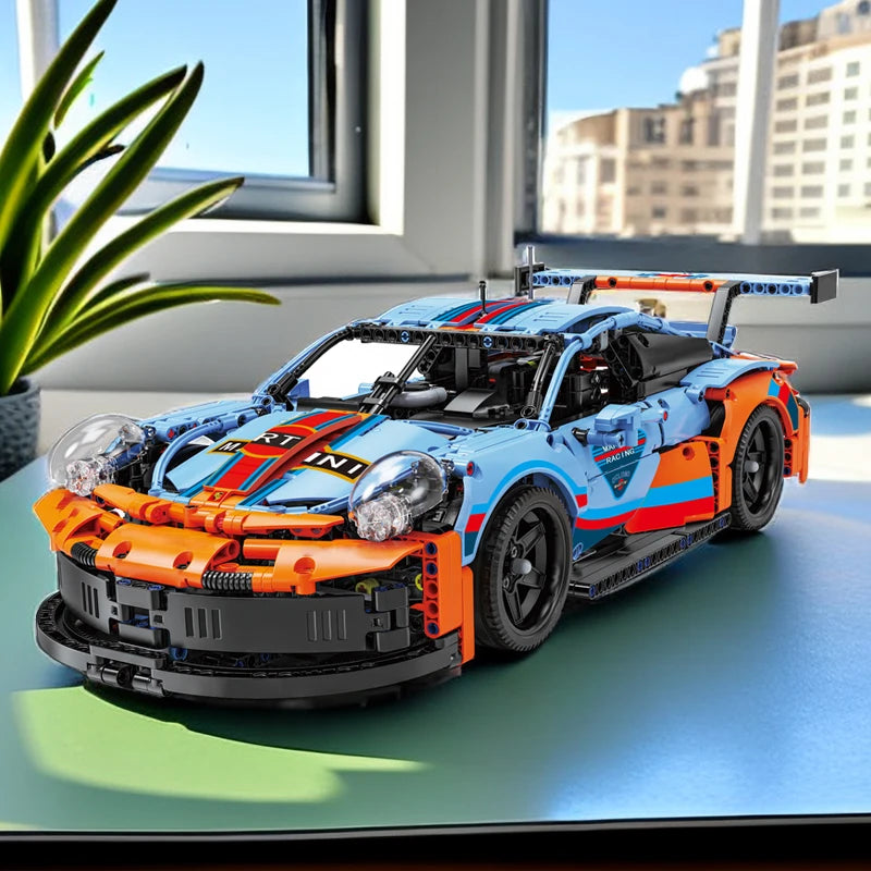Moc rsr clássico super carros de corrida cidade super carro esportivo tijolos conjuntos de veículos brinquedos técnicos para crianças presentes aniversário