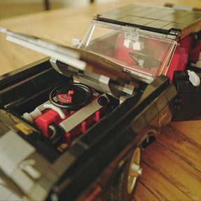 Tecnologia preto retro muscle car vintage conjunto de carro competição montagem blocos de construção menino brinquedo natal e aniversário presente conjunto