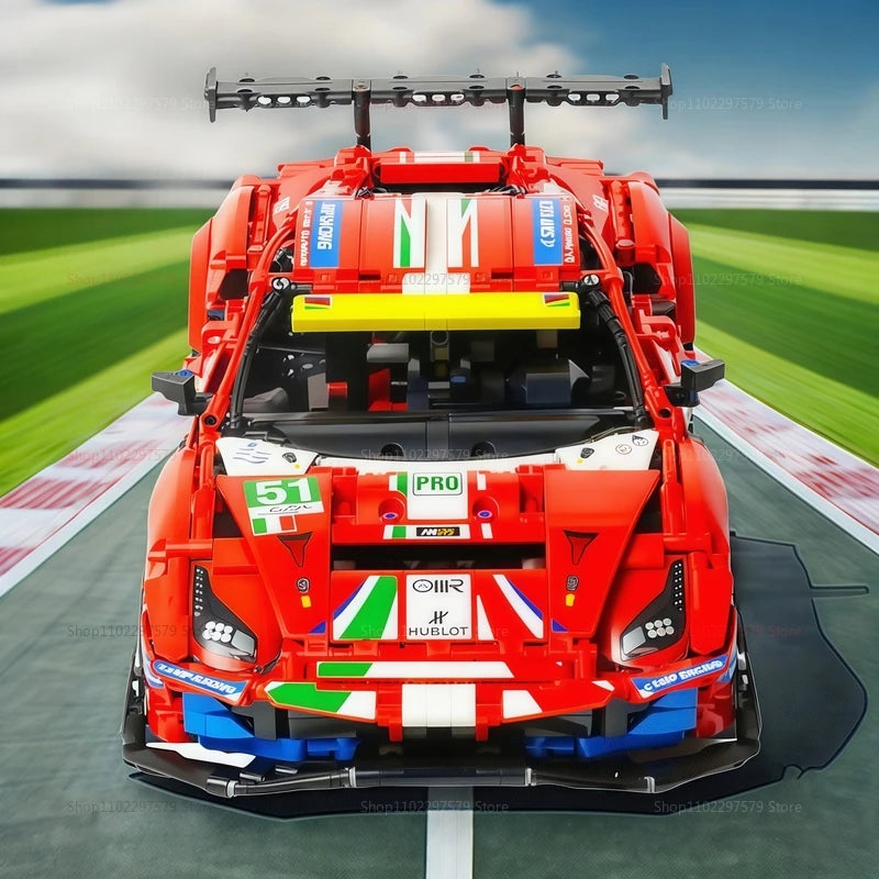 Técnico 488 GTE 1684 peças Réplica de carro de corrida 42125 Kit de construção de modelo MOC GT Carro desportivo Presente de aniversário para adultos Brinquedos colecionáveis