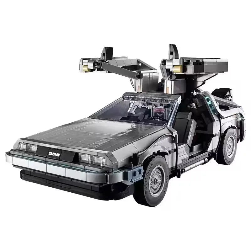 De volta para o futuro máquina do tempo deLorean modelo blocos de construção montagem infantil brinquedo presente do menino