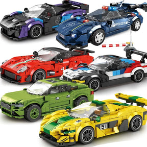 Cidade velocidade campeão carro técnico esportes carro de corrida veículo racer moc blocos de construção brinquedos educativos para crianças meninos presente