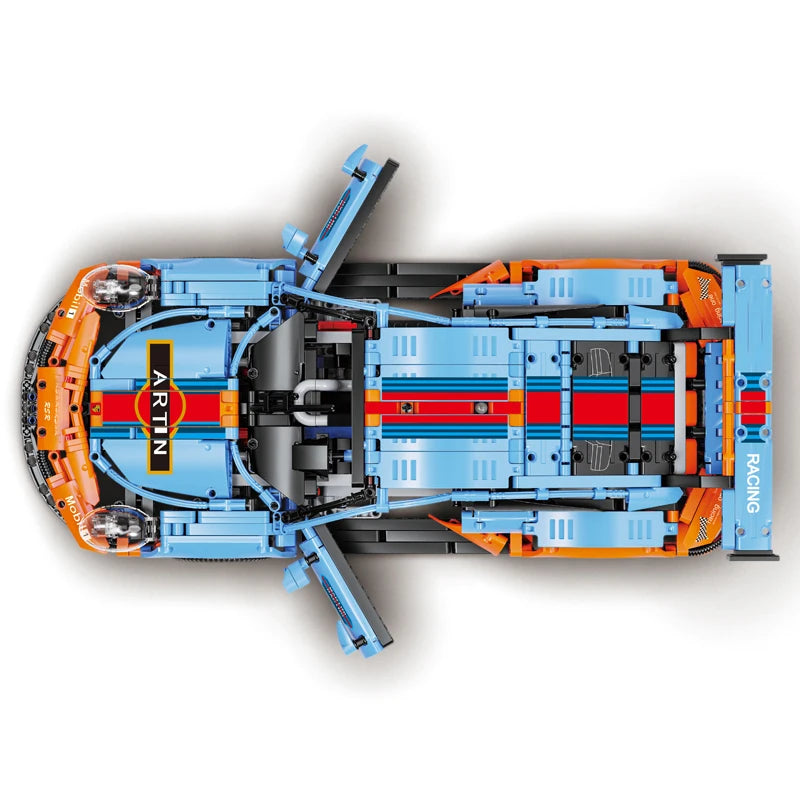 Moc rsr clássico super carros de corrida cidade super carro esportivo tijolos conjuntos de veículos brinquedos técnicos para crianças presentes aniversário