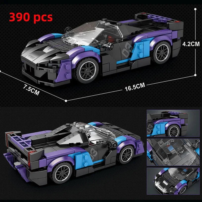 Cidade velocidade campeão carro técnico esportes carro de corrida veículo racer moc blocos de construção brinquedos educativos para crianças meninos presente