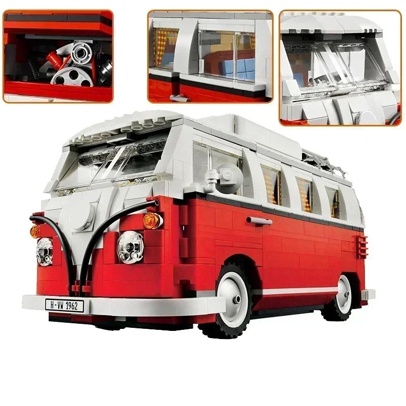 1354pcst1 campista tijolos van carro bluding blocos idéias de alta tecnologia ônibus compatível 10220 brinquedos para o presente de aniversário do miúdo