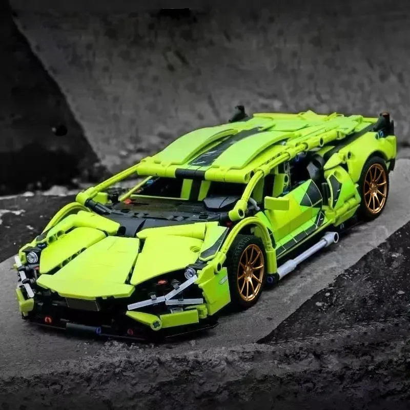 1280 pçs técnico 1:14 sian lambo super esportes blocos de construção carro moc cidade velocidade veículo montar tijolos brinquedos para crianças meninos