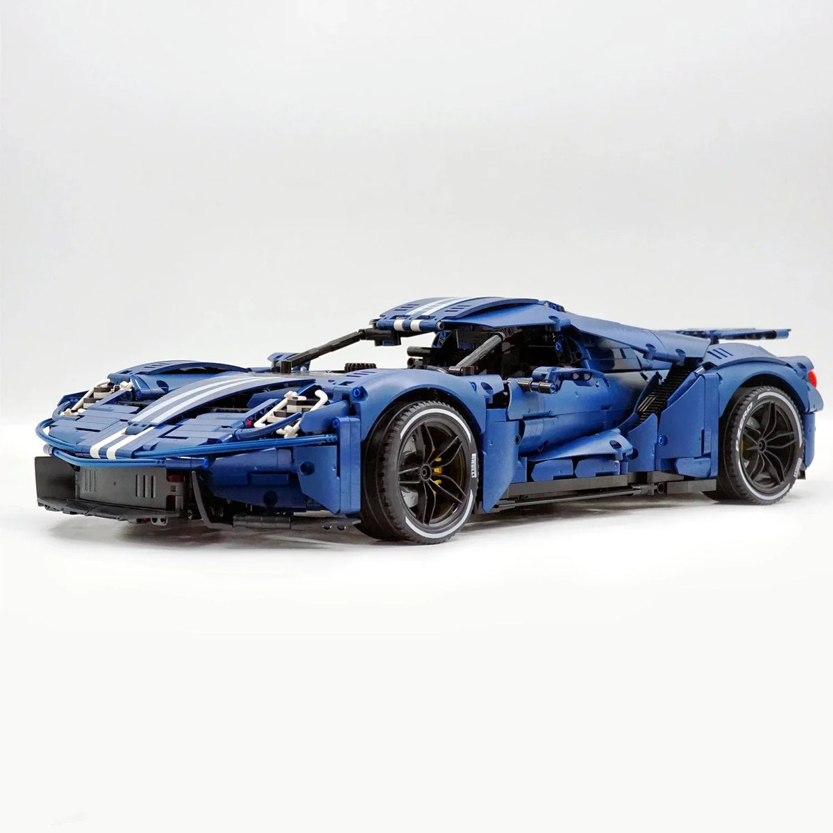 1:8 técnico azul gt super velocidade esporte carro modelo blocos de construção cidade veículo corrida tijolos brinquedos para o presente aniversário do miúdo moc