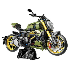 High Tech Rapid Racing Moto Locomotiva Building Block para Boy, Moc Modular Brick Model, Motocicleta City Sports Toy, presente para Boy, 1:5, T4021