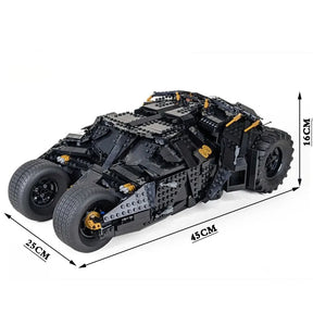 Black Sports Car Building Blocks, Tumbler Bricks Toy, Presente de aniversário, Natal, Compatível, 76240, 76023, 83663, 2049 Pcs