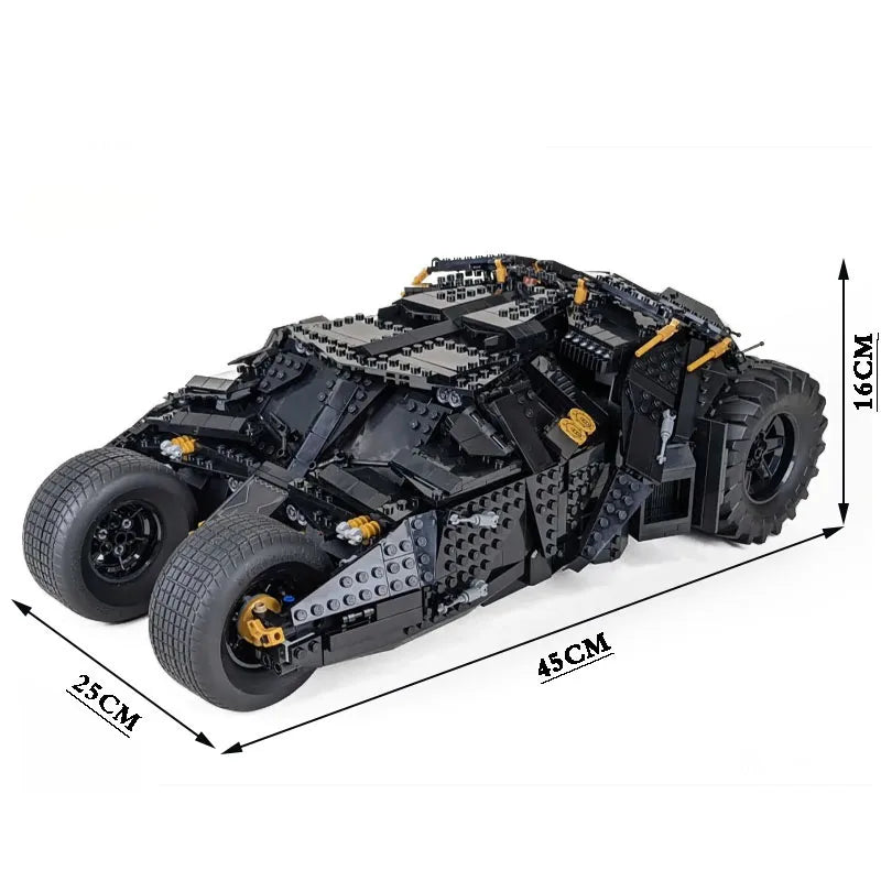 Black Sports Car Building Blocks, Tumbler Bricks Toy, Presente de aniversário, Natal, Compatível, 76240, 76023, 83663, 2049 Pcs