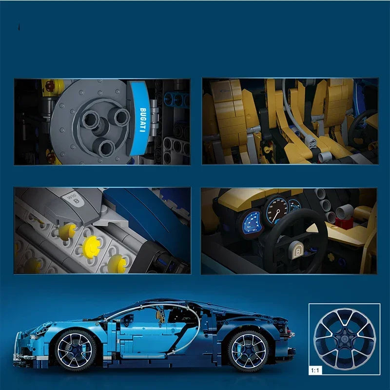 2025 novo 3599 pçs bugattied chirons super esporte carro de corrida blocos de construção adultos tijolos crianças brinquedos presentes natal