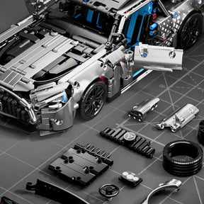 Conjunto de blocos de construção de carros de corrida em escala 1:14 Masondi - Kit de modelo de 1466 peças para meninos e adultos, presente de aniversário colecionável