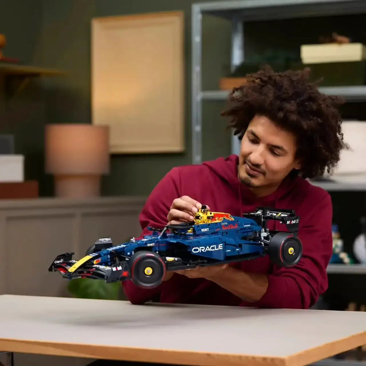 Conjunto mecânico bloco de construção modelo 42207 42206 kit modelo carro corrida, vermelho e azul brinquedo aniversário presente brinquedo natal
